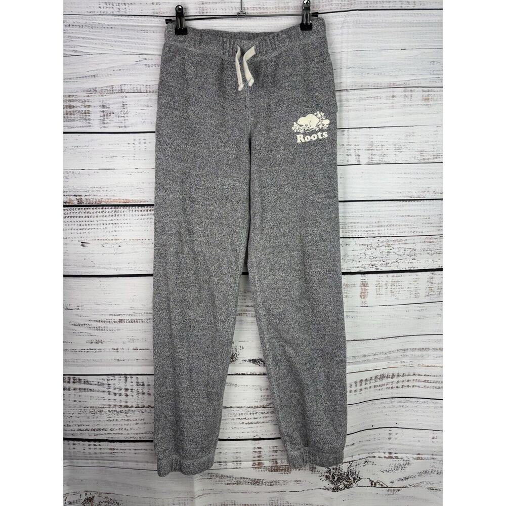 ROOTS Girls KIDS SIZE 12 Ages 11-12 Salt & Pepper Gray SWEATPANTS Joggers Canada